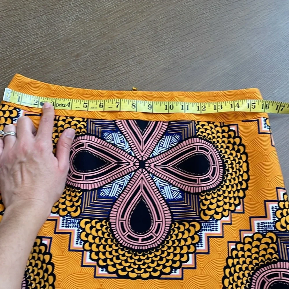 Maeve Orange and Black Patterned Skirt - Picture 3 of 6